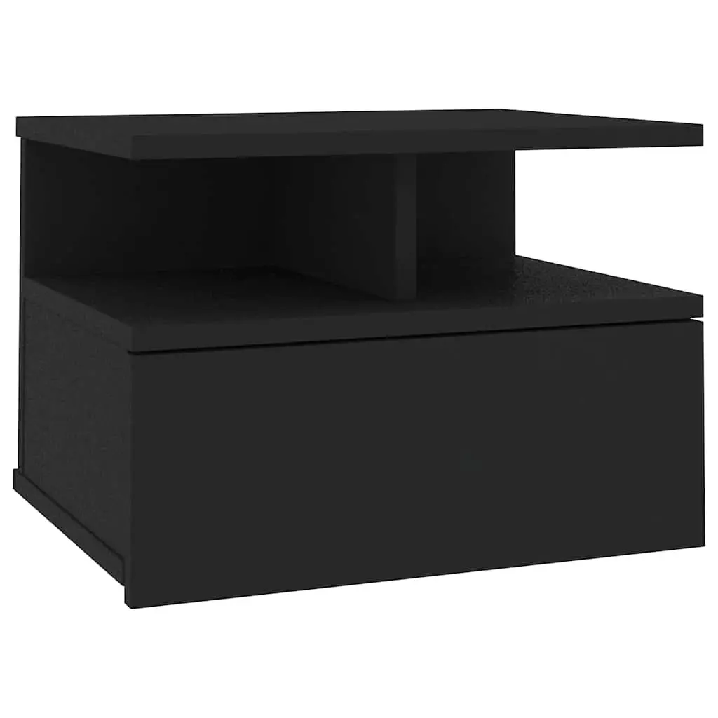 Floating Nightstand with Drawer and Compartments
