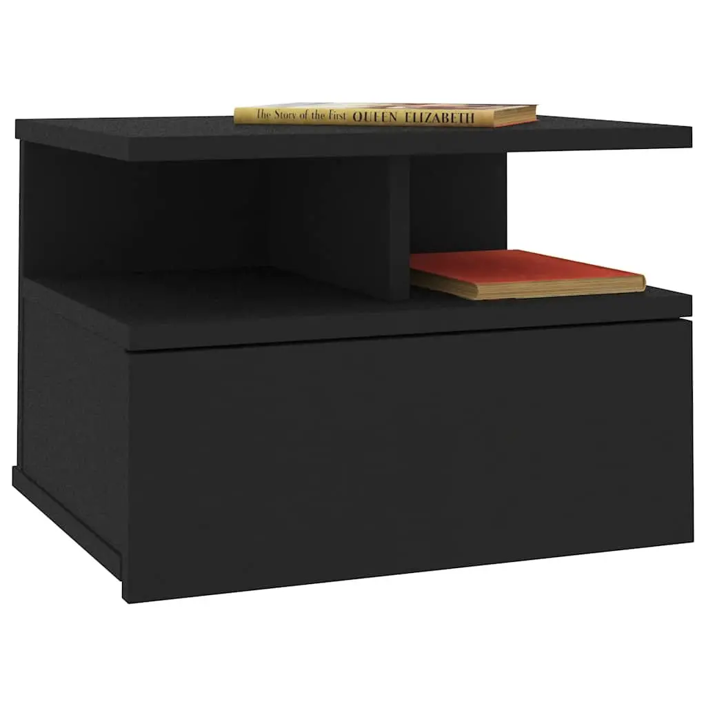 Floating Nightstand with Drawer and Compartments