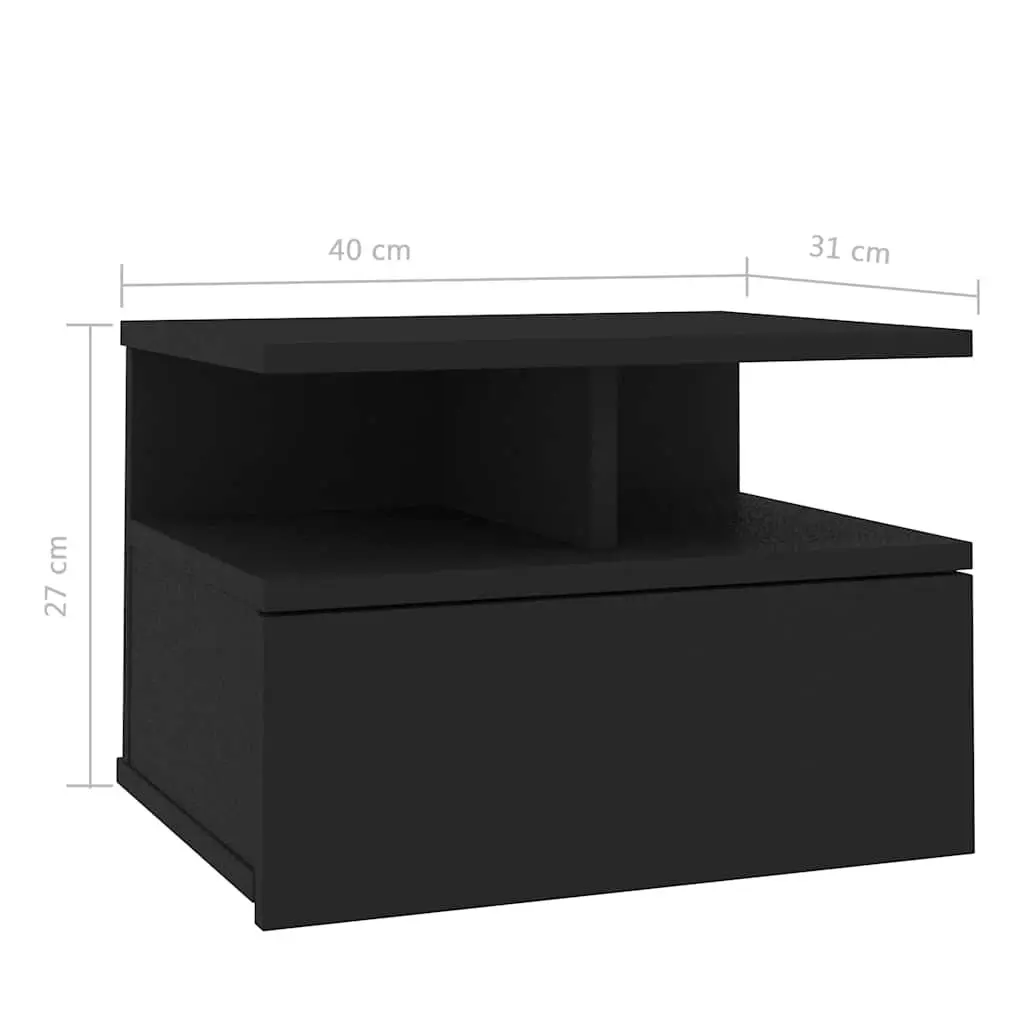Floating Nightstand with Drawer and Compartments