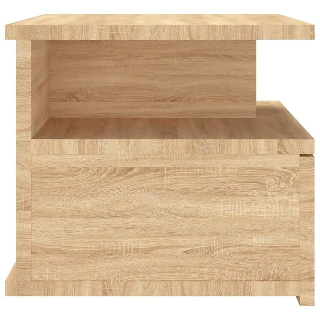 Sonoma Oak Floating Bedside Table with Storage Compartment