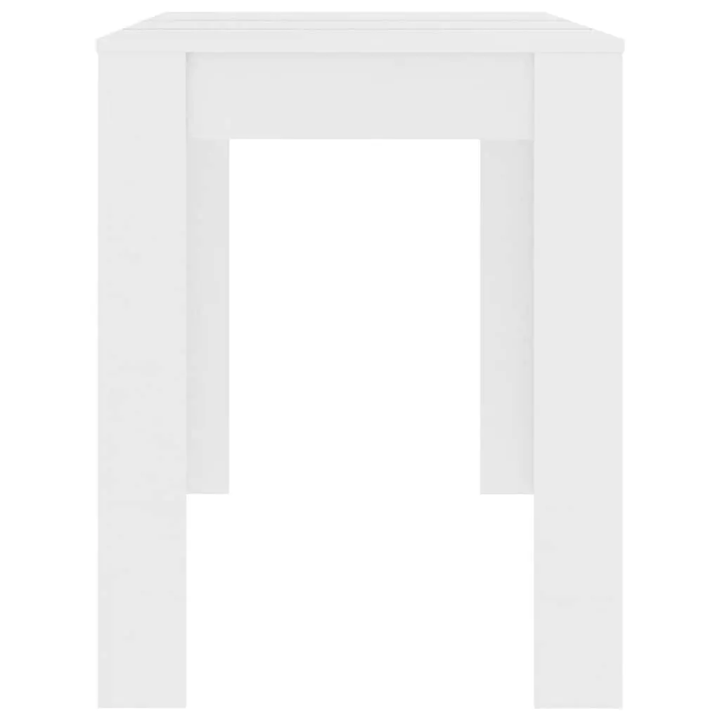 White Engineered Wood Dining Table for Kitchen 120x60 cm