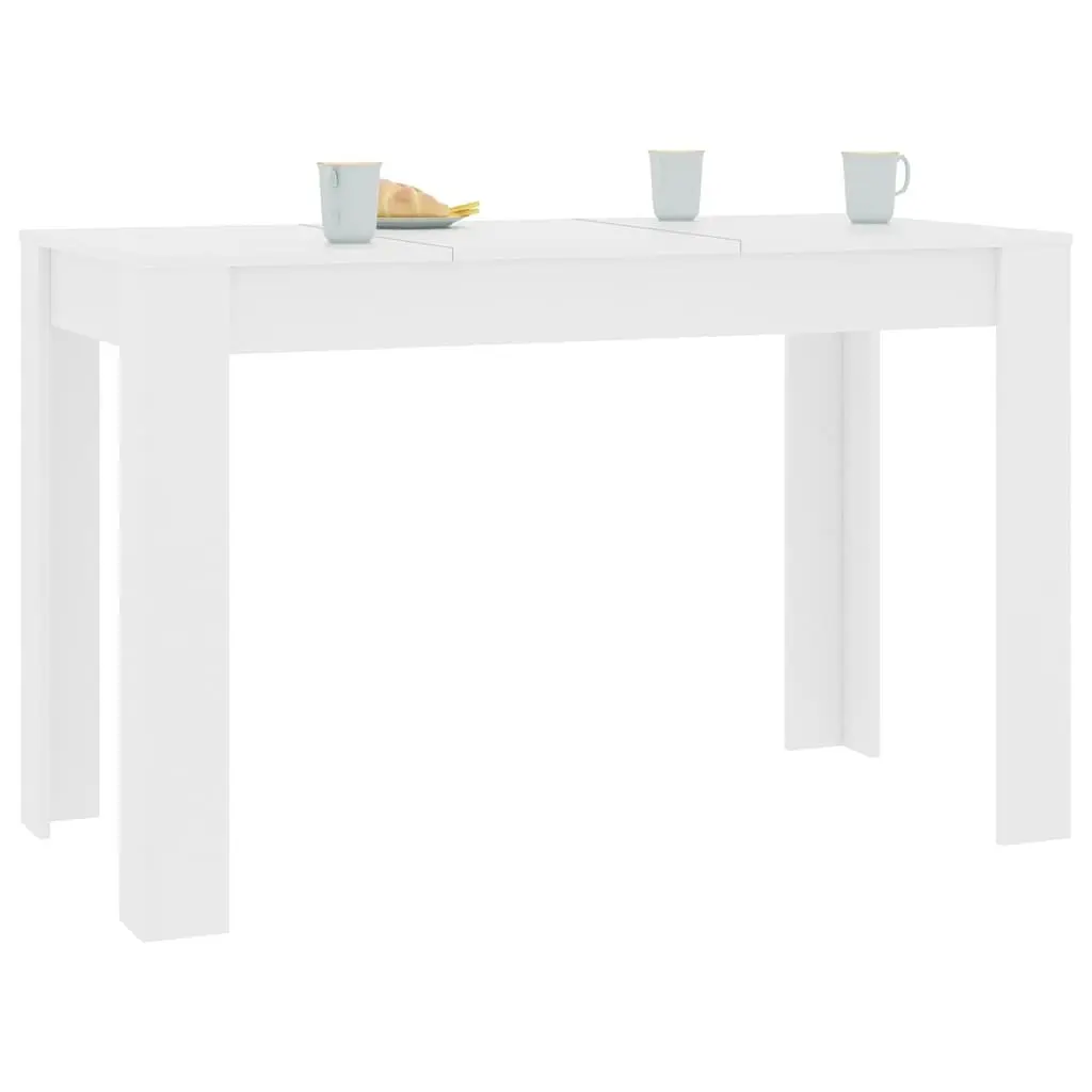 White Engineered Wood Dining Table for Kitchen 120x60 cm