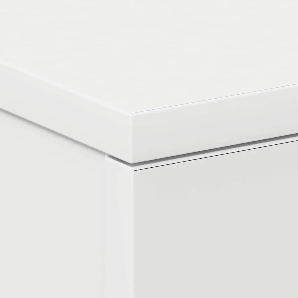 White Bedside Cabinet with 3 Drawers in Engineered Wood