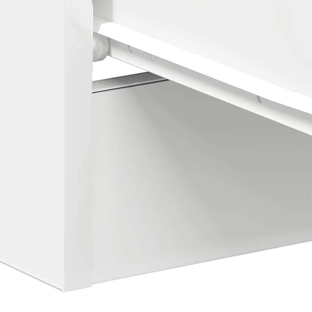 White Bedside Cabinet with 3 Drawers in Engineered Wood