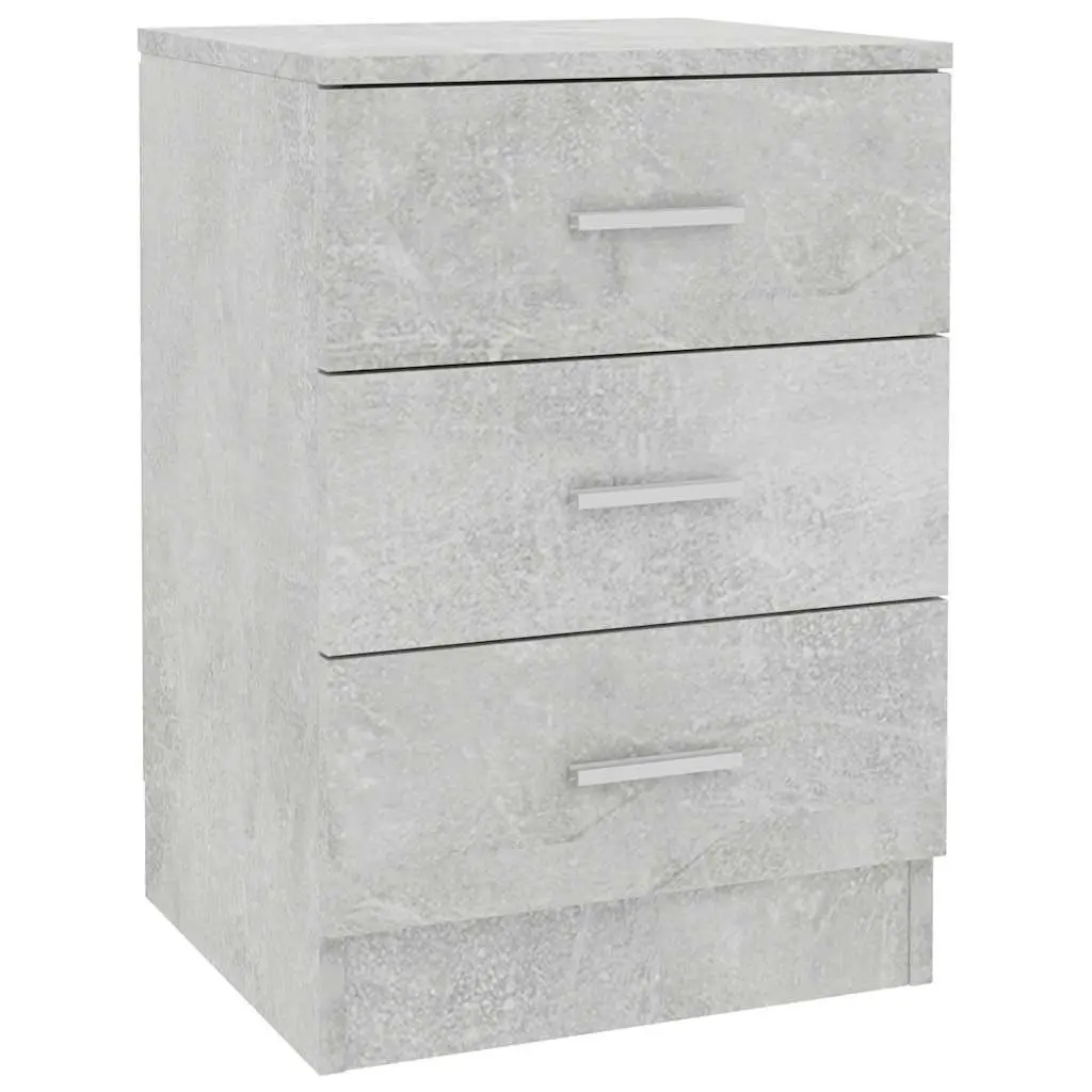 Grey 3-Drawer Bedside Cabinet for Sturdy Storage