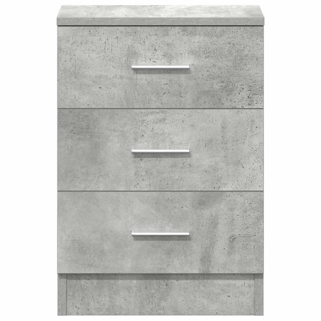 Grey 3-Drawer Bedside Cabinet for Sturdy Storage