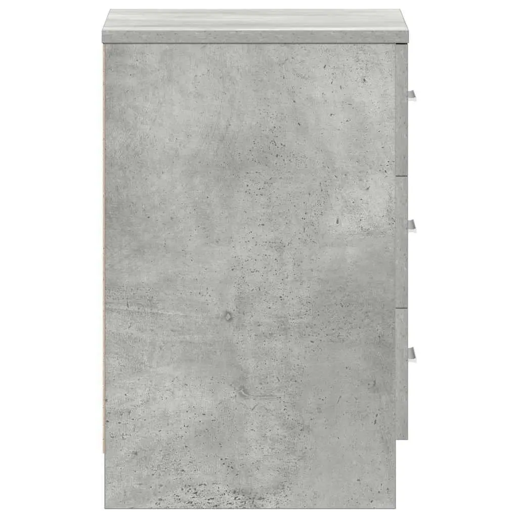 Grey 3-Drawer Bedside Cabinet for Sturdy Storage