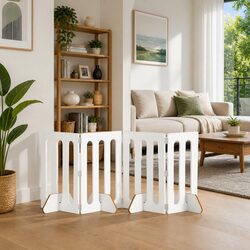 Premium 4-Panel Folding Pet Fence in White