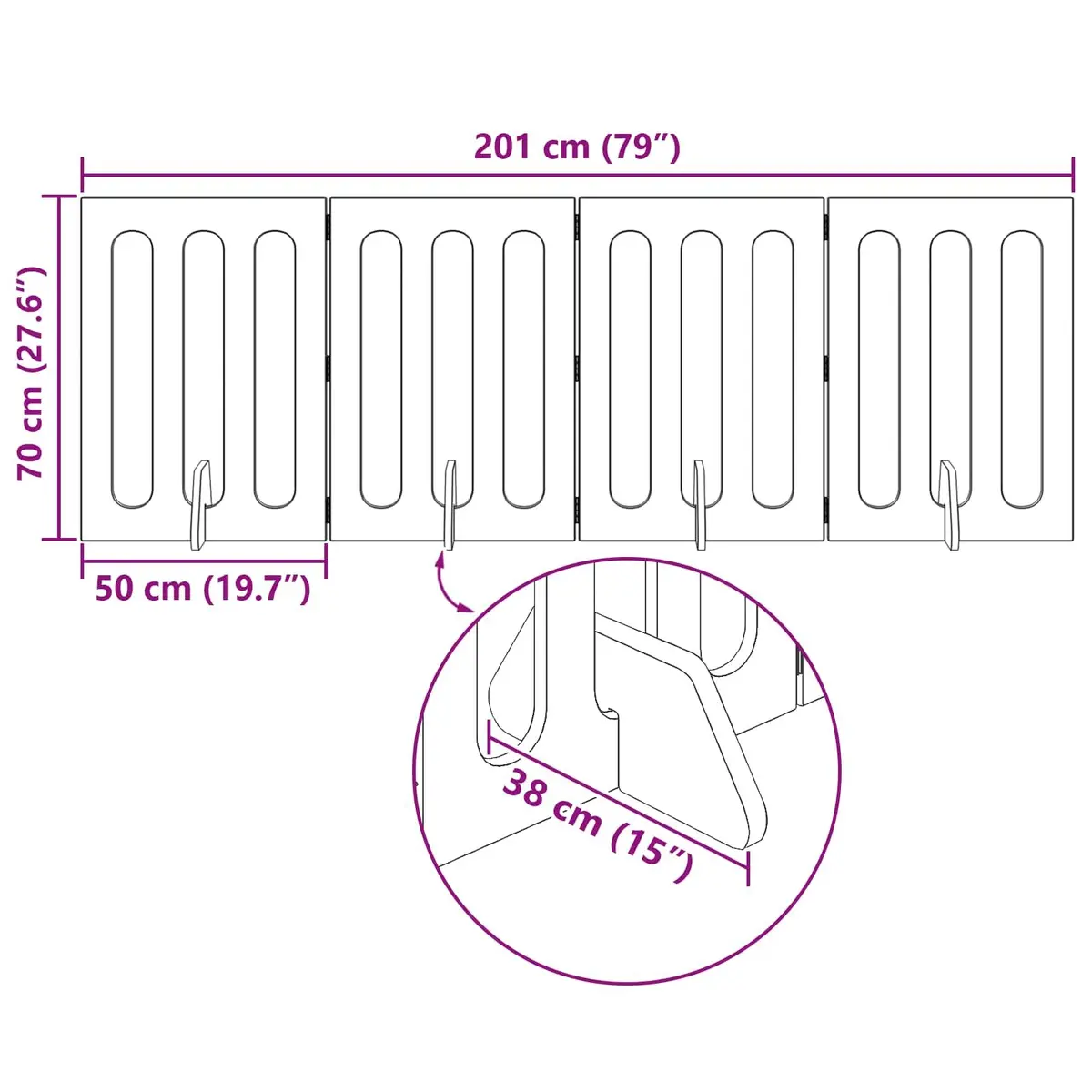 4-Panel Folding Pet Fence in White