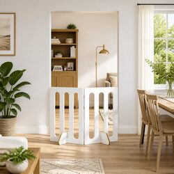 Durable Folding Pet Fence with 2 Panels in White