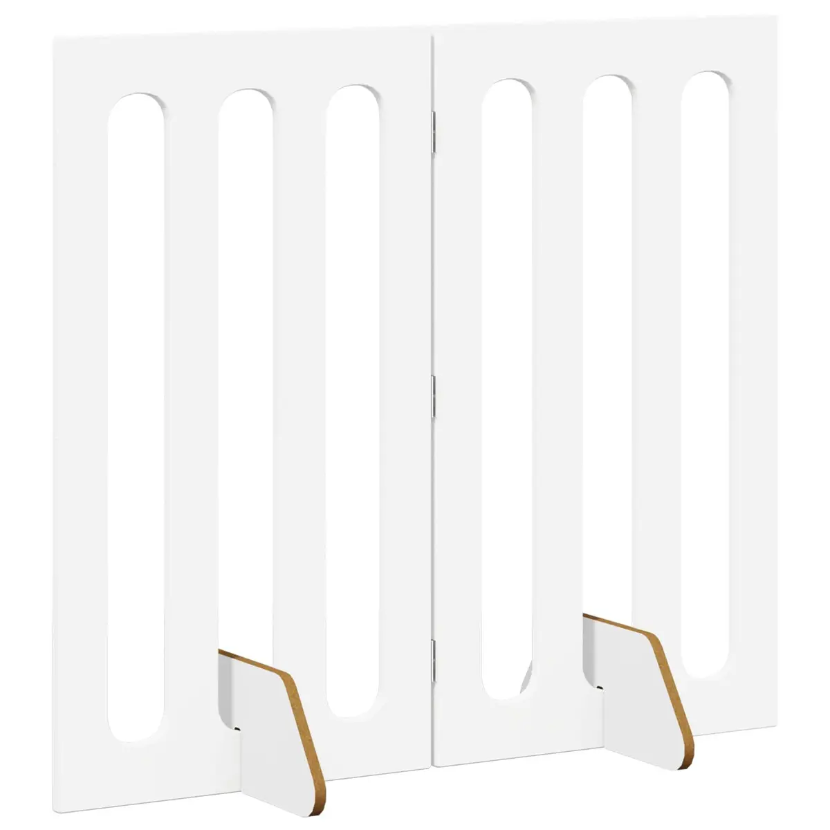Folding Pet Fence Engineered Wood 100.5 x 38 x 90 cm White 2 Piece