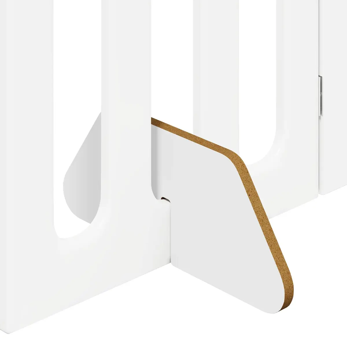 Folding Pet Fence Engineered Wood 100.5 x 38 x 90 cm White 2 Piece