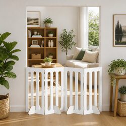 Durable White Folding Pet Fence with 4 Panels