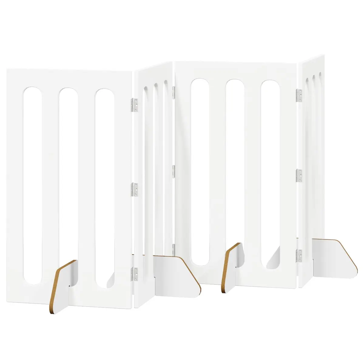 White Folding Pet Fence with 4 Panels