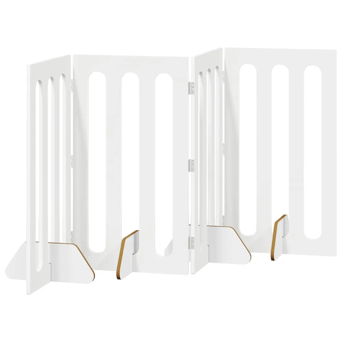 White Folding Pet Fence with 4 Panels