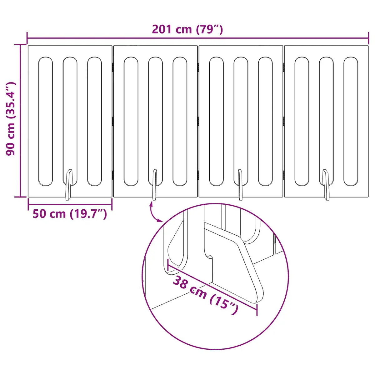 White Folding Pet Fence with 4 Panels