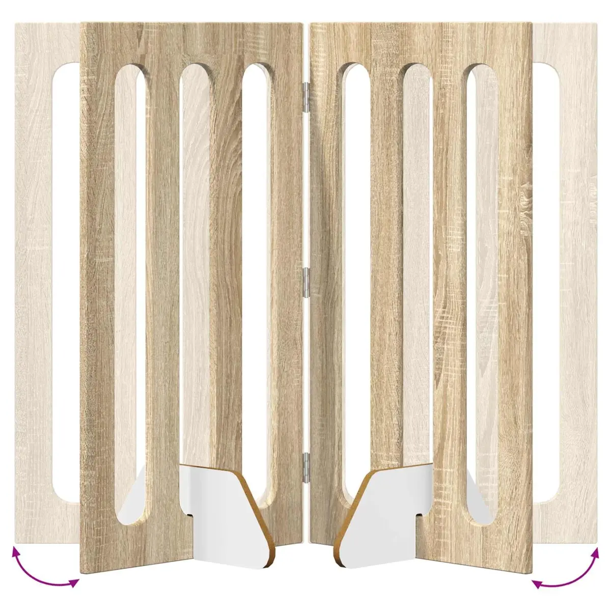 Folding Pet Fence Engineered Wood 100.5 x 38 x 90 cm Sonoma Oak 2 Piece