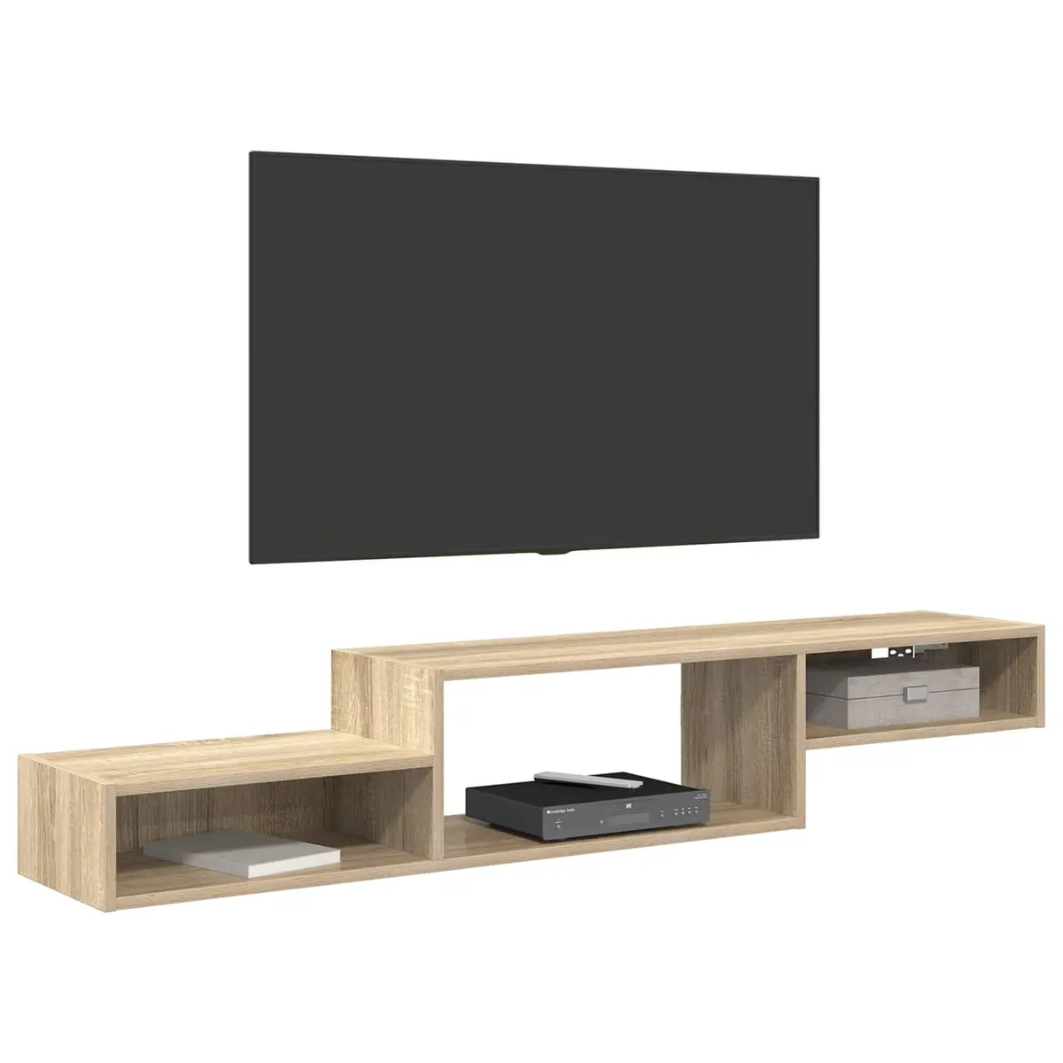 Brown Wall-Mounted TV Cabinet for Storage