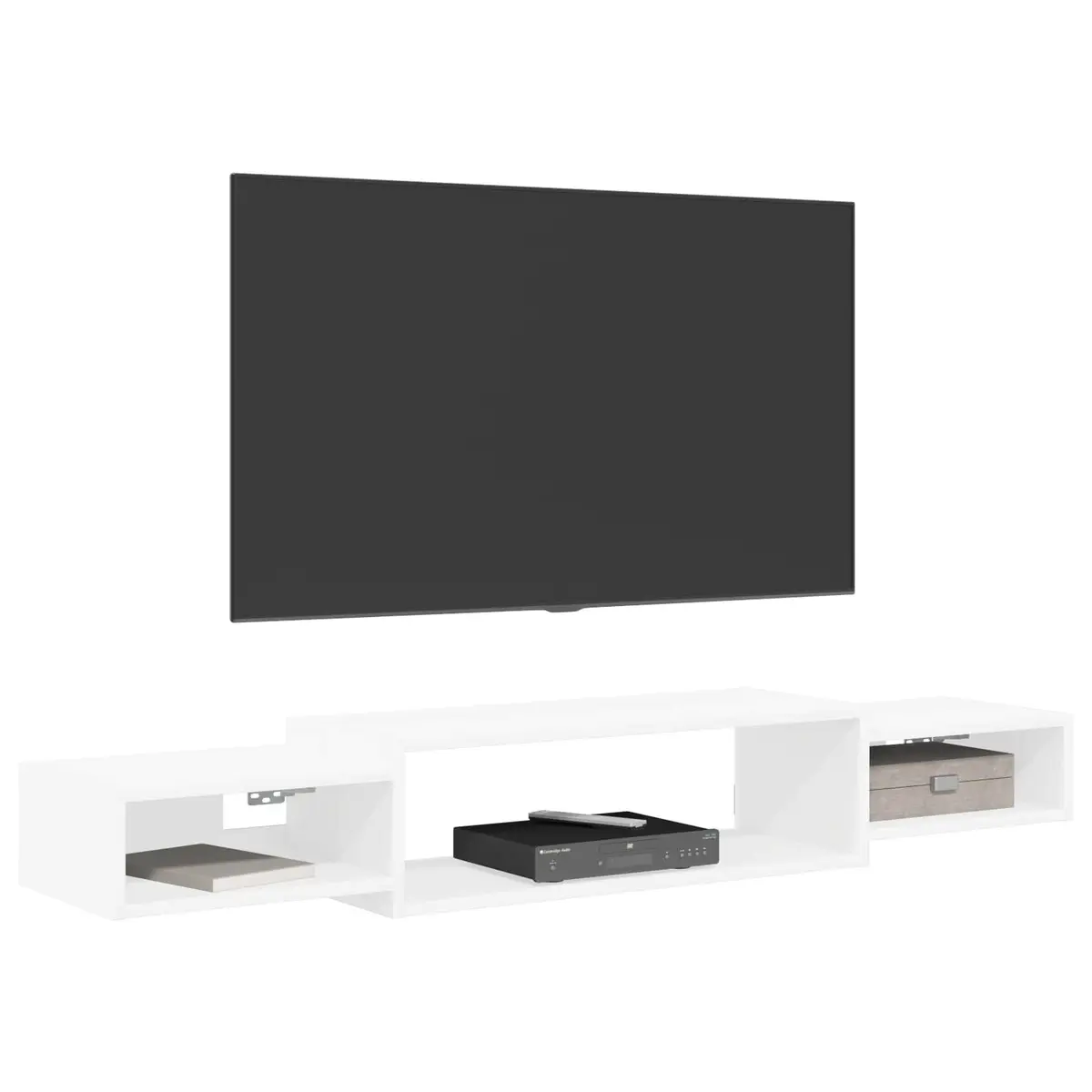 Wall-Mounted TV Cabinet Engineered Wood 140x28x21cm White