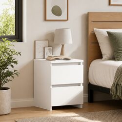 Bedside Cabinet White 30x30x40 cm Storage Table Bedroom Nightstand Engineered