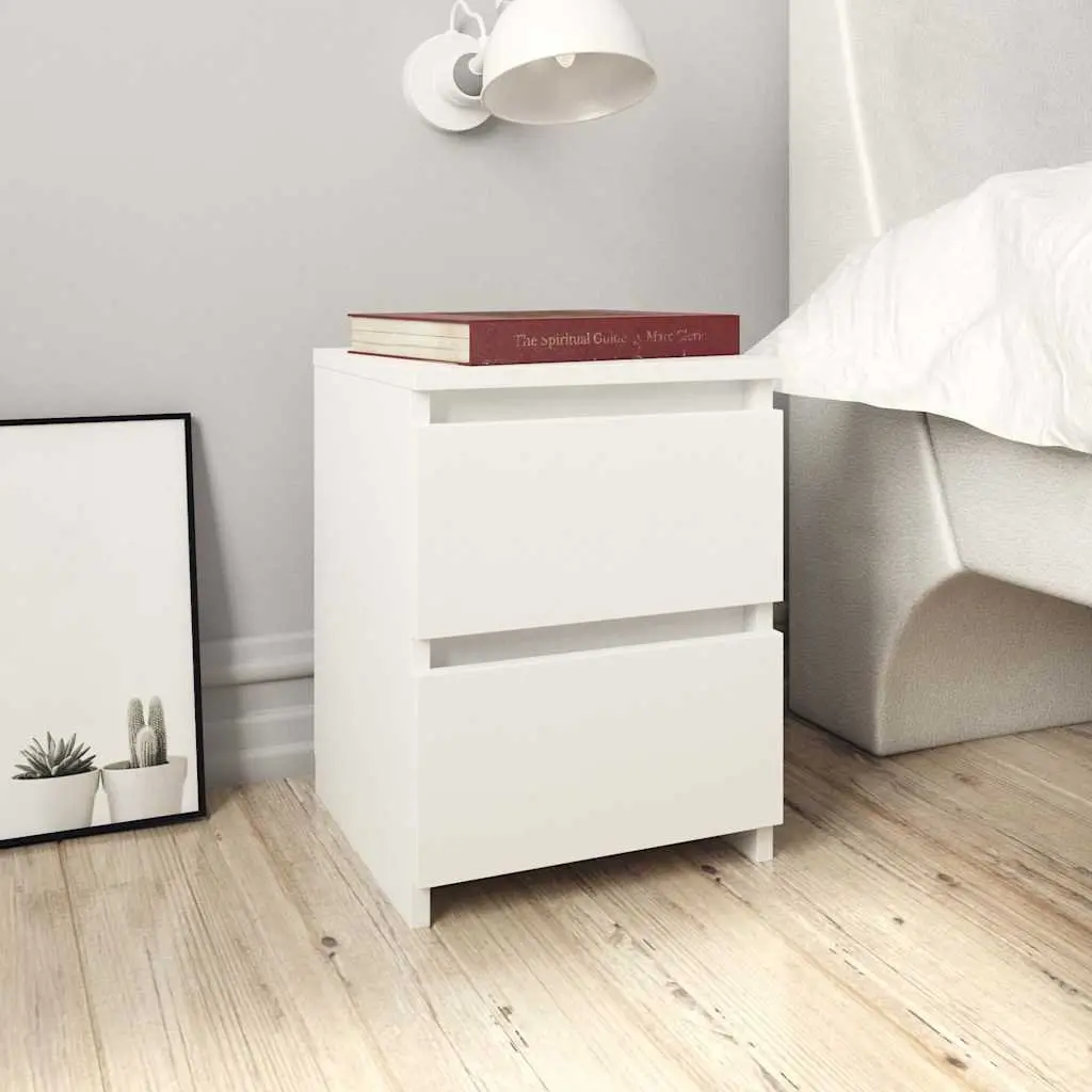 White Bedside Cabinet 30x30x40 cm Storage Table
