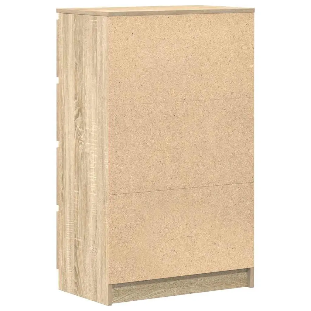 Brown Engineered Wood Sideboard Cabinet with 4 Drawers