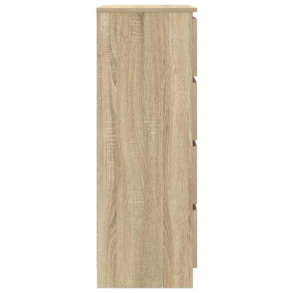 Brown Engineered Wood Sideboard Cabinet with 4 Drawers