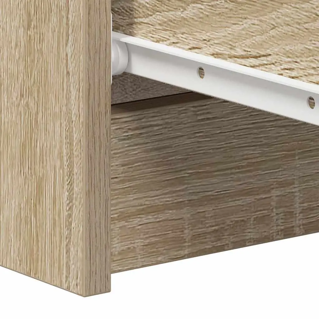 Brown Engineered Wood Sideboard Cabinet with 4 Drawers