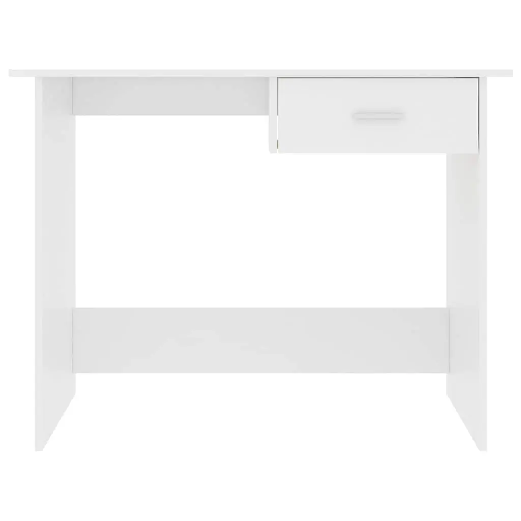 White Office Desk with Integrated Drawer