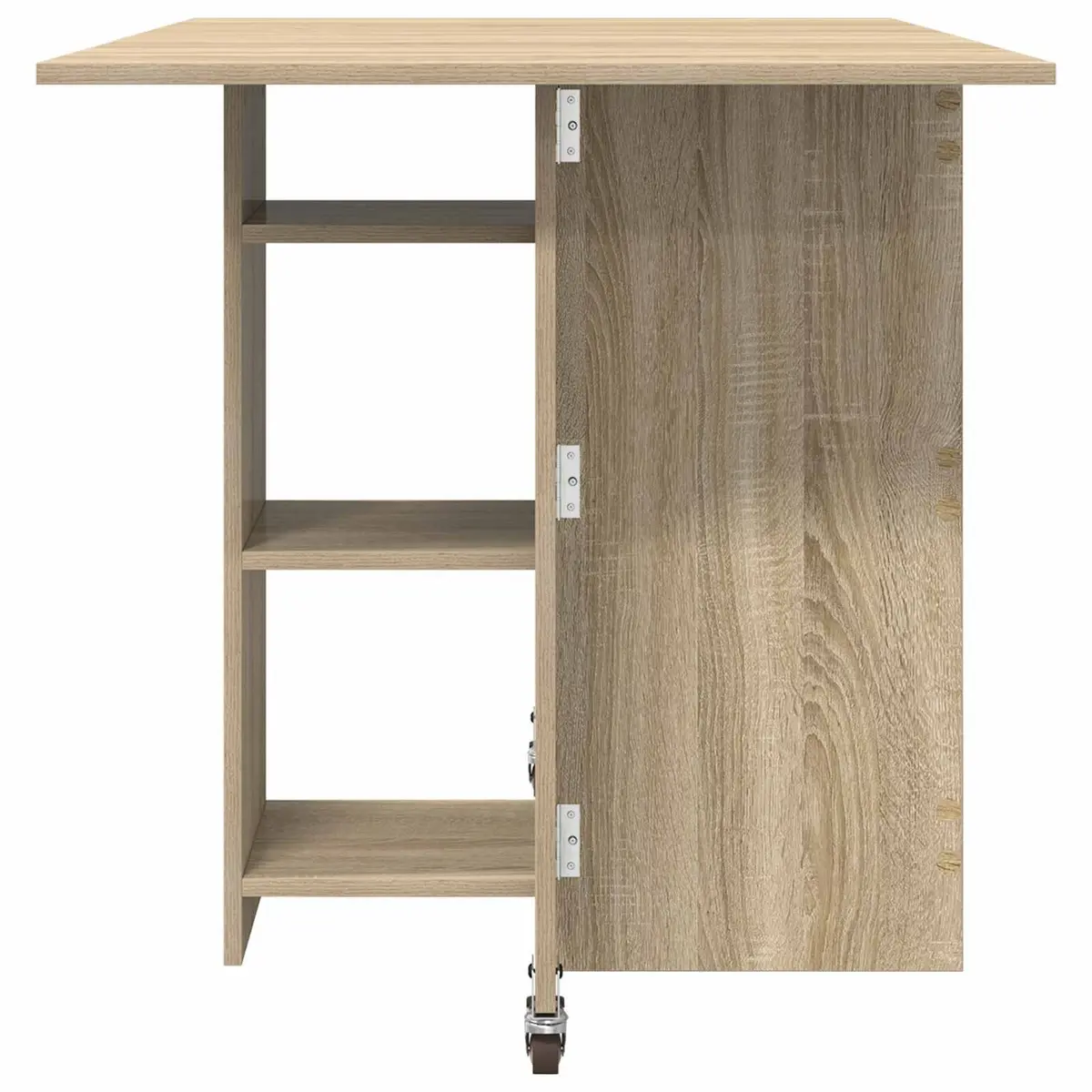 Folding Dining Table 115x70x75cm with Storage Shelves
