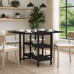 Engineered Wood Dining Table 122x80x76.5cm Black Oak