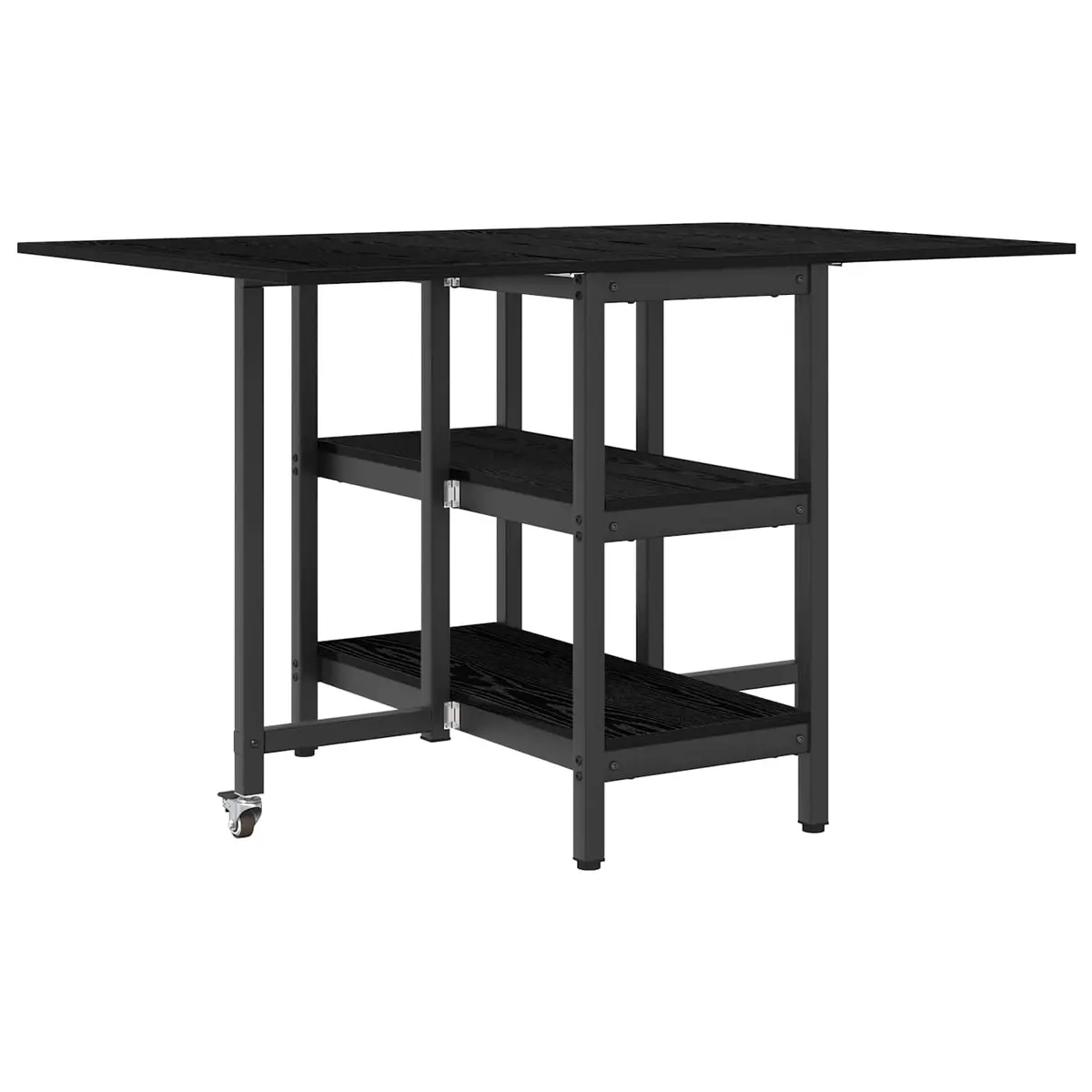 Engineered Wood Dining Table 122x80x76.5cm Black Oak