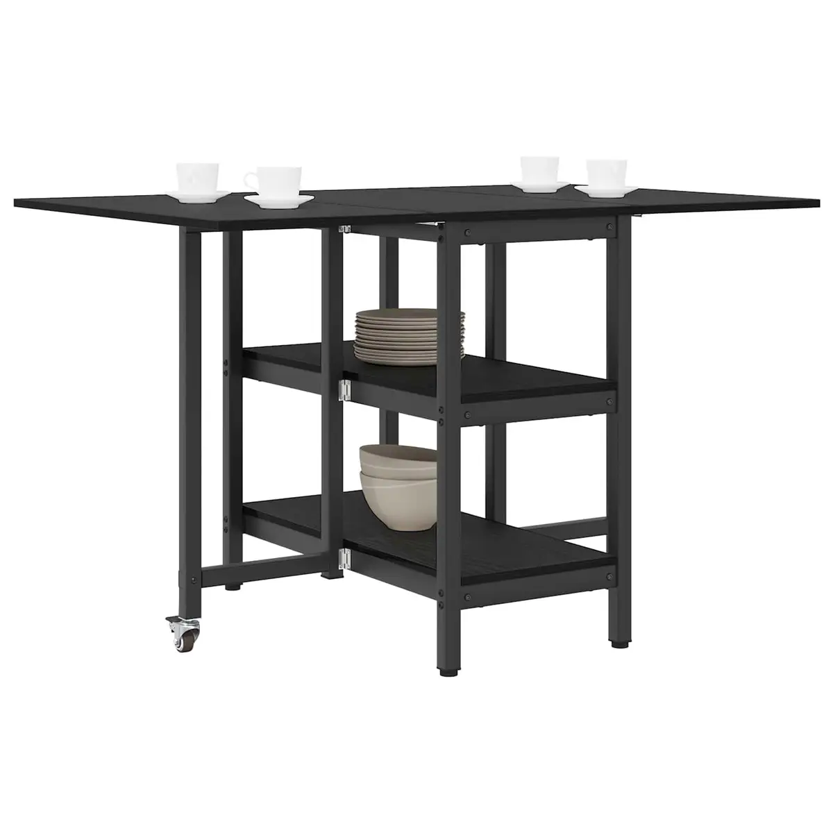Engineered Wood Dining Table 122x80x76.5cm Black Oak