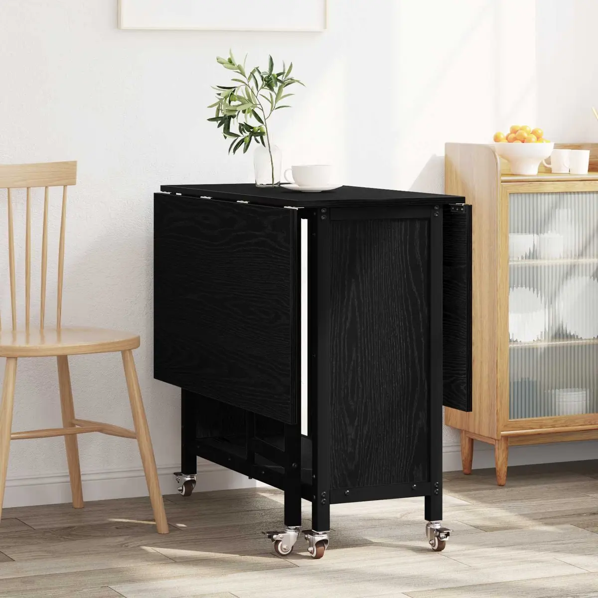 Folding Dining Table with Wheels for Easy Mobility