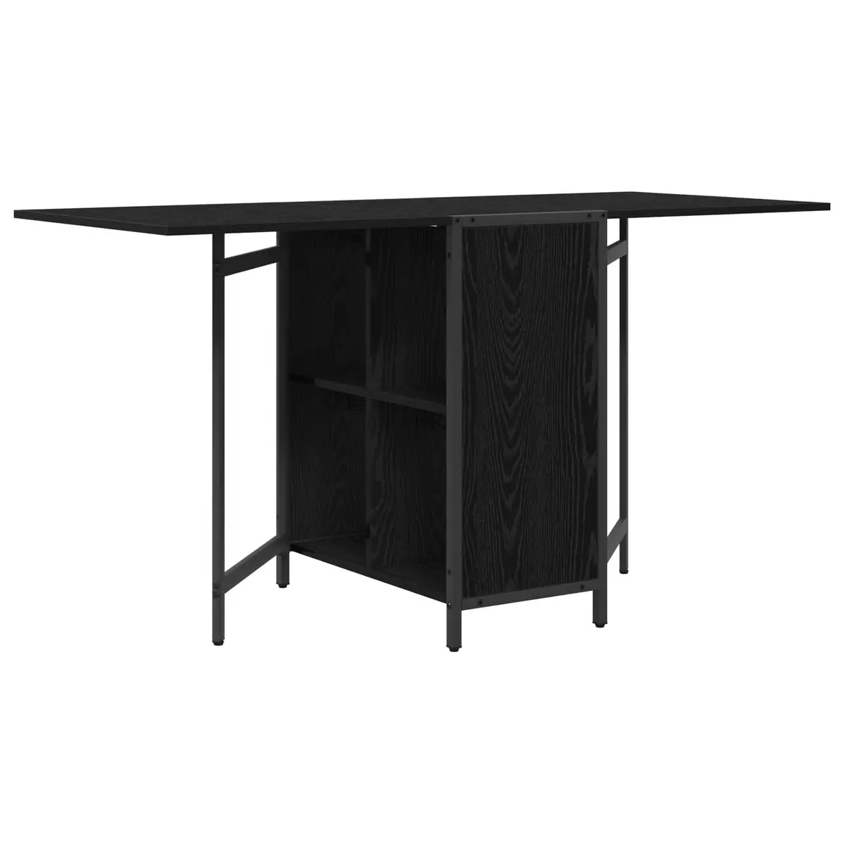 Extendable Dining Table with Durable Black Oak Finish