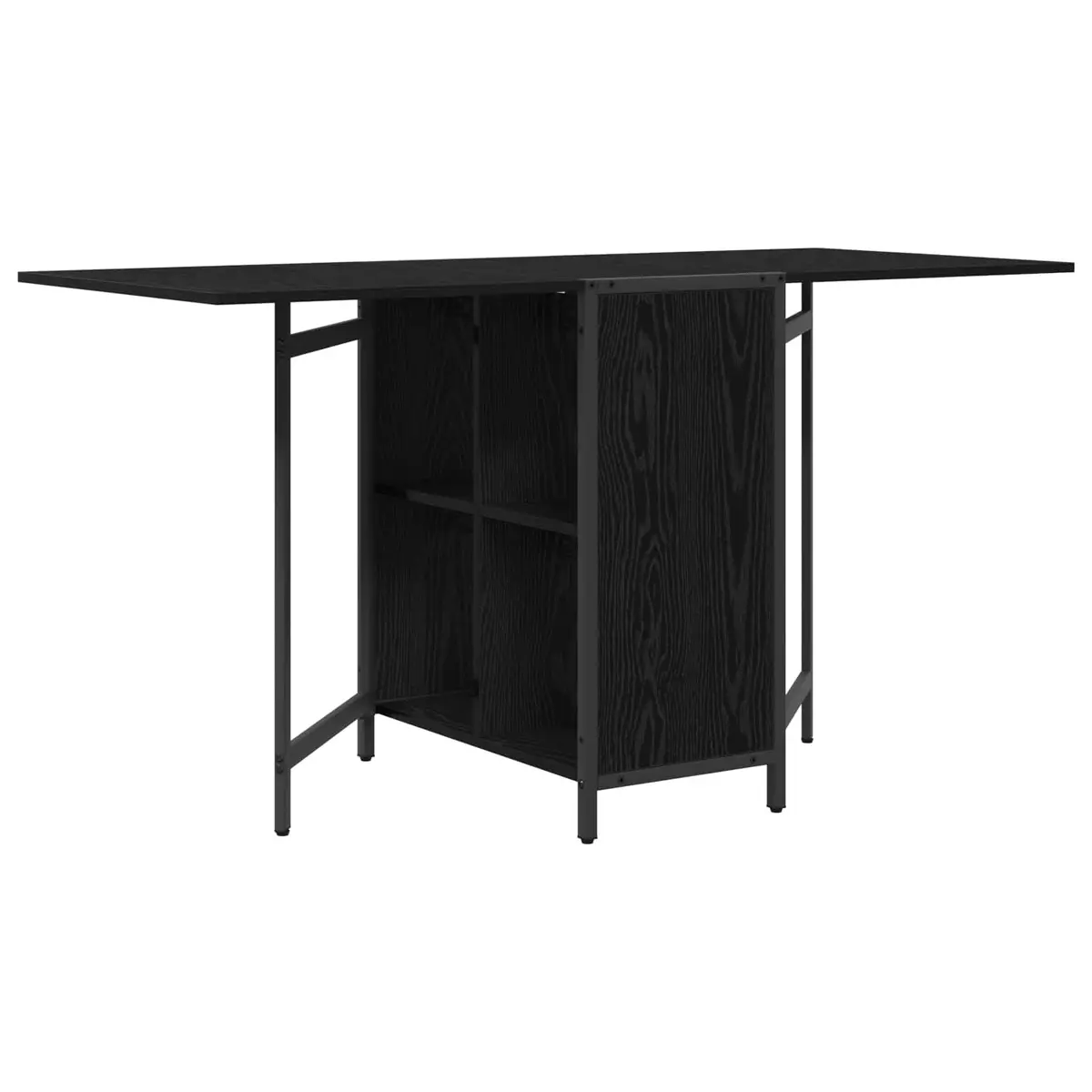 Extendable Dining Table with Durable Black Oak Finish