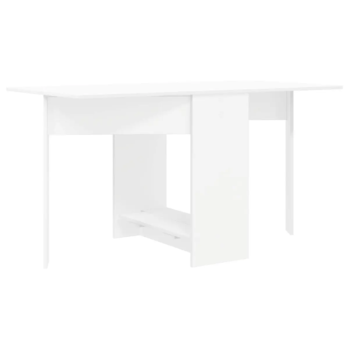White Dining Table with Extendable Folding Top 138x70x73.5cm