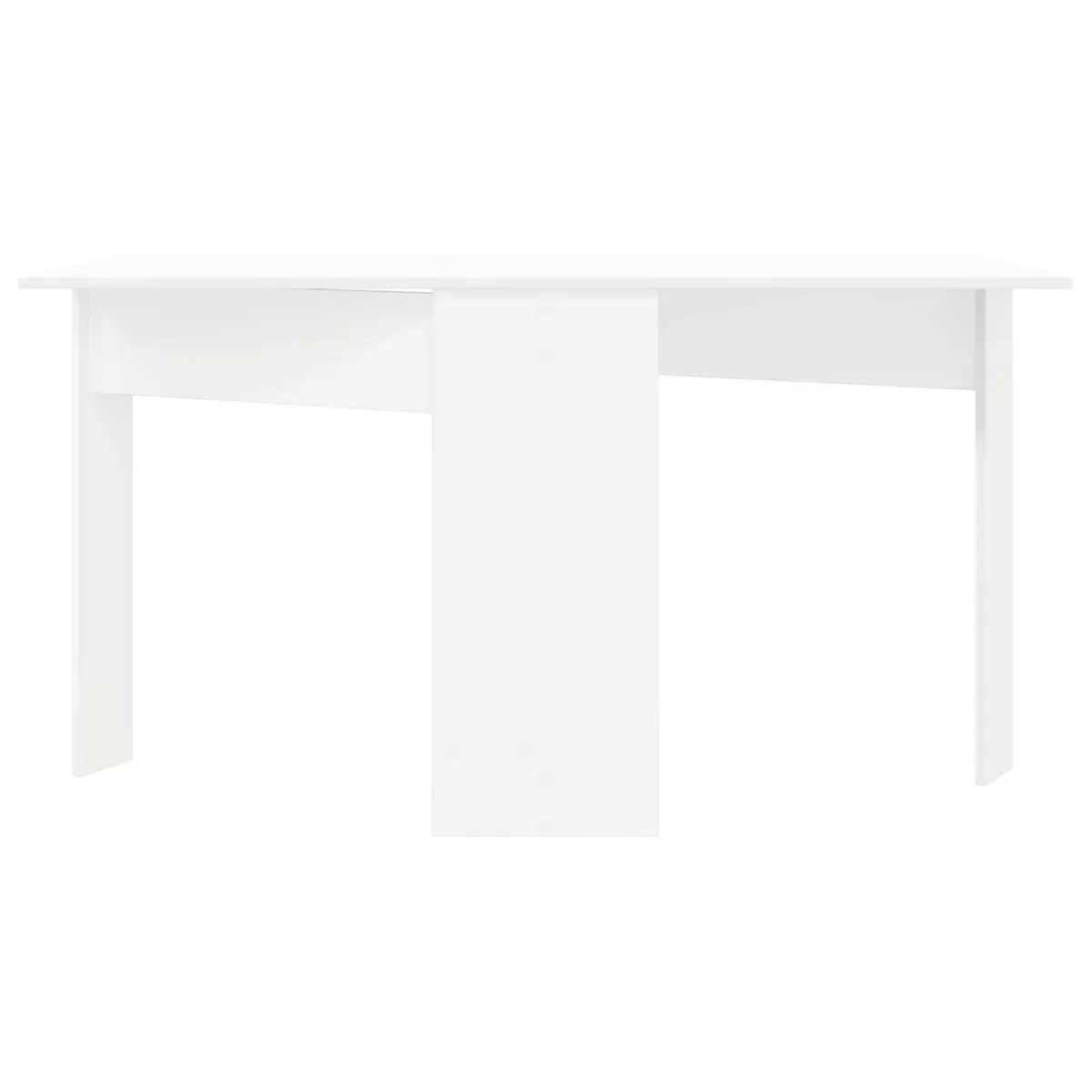 White Dining Table with Extendable Folding Top 138x70x73.5cm