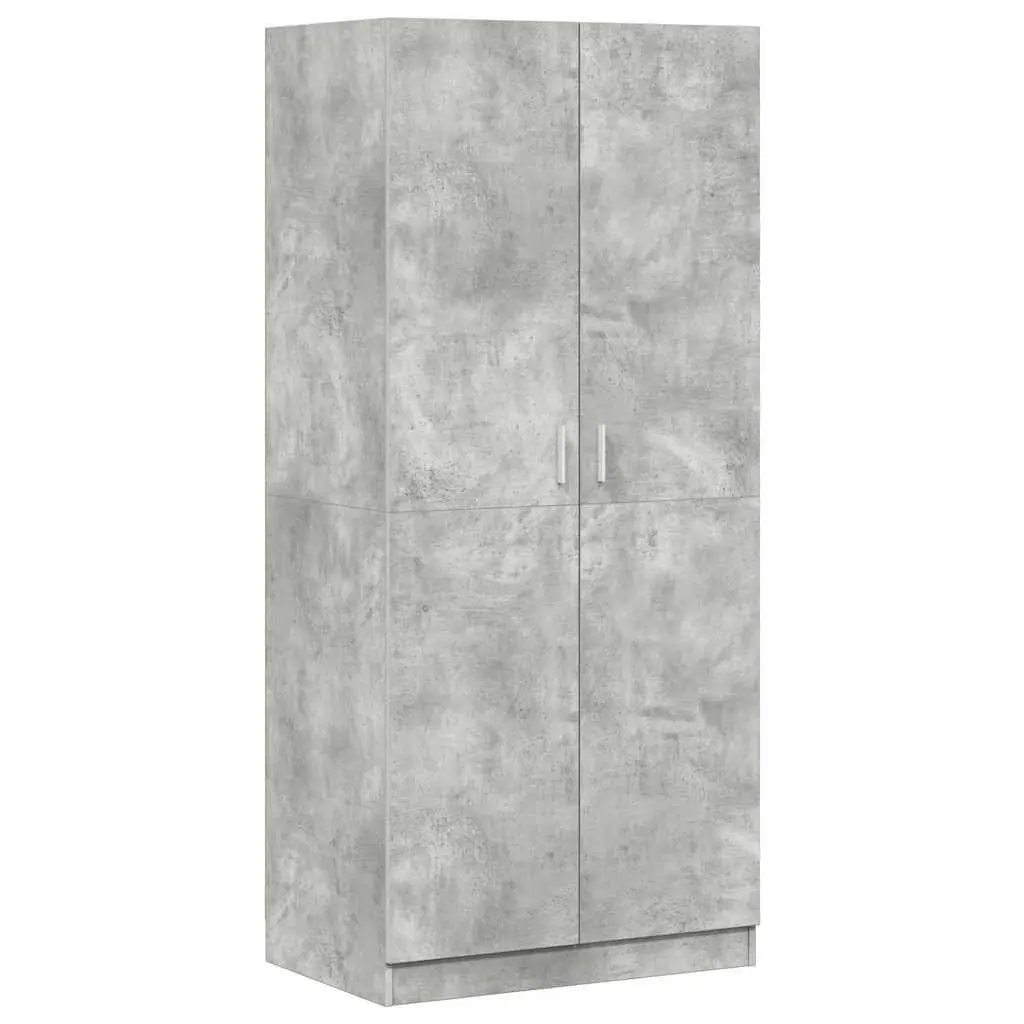 Grey Wardrobe Cupboard 80x52x180 cm