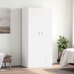 Durable White Wardrobe Cabinet for Clothes Storage 80x52x180 cm