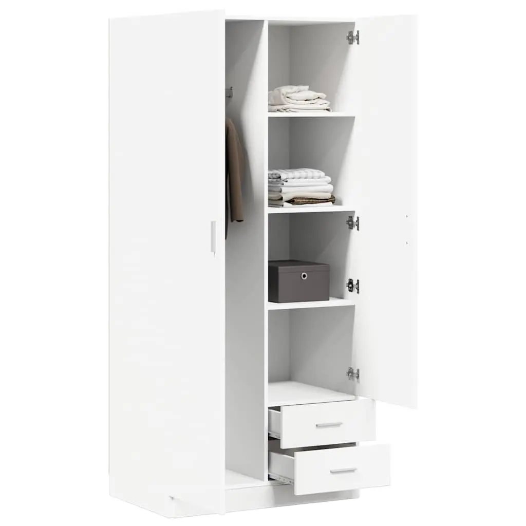 White Wardrobe Cabinet for Clothes Storage 80x52x180 cm