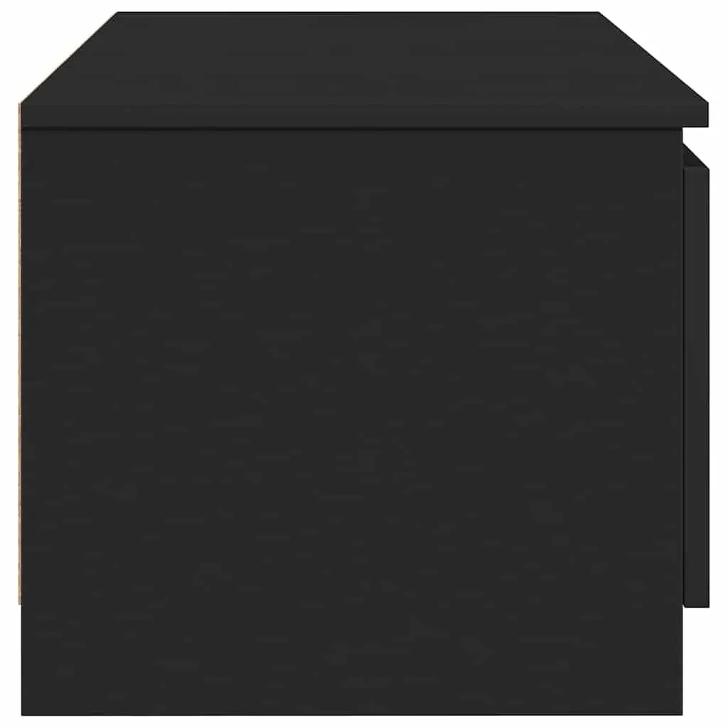 Black TV Cabinet with 2 Doors and Storage Compartments
