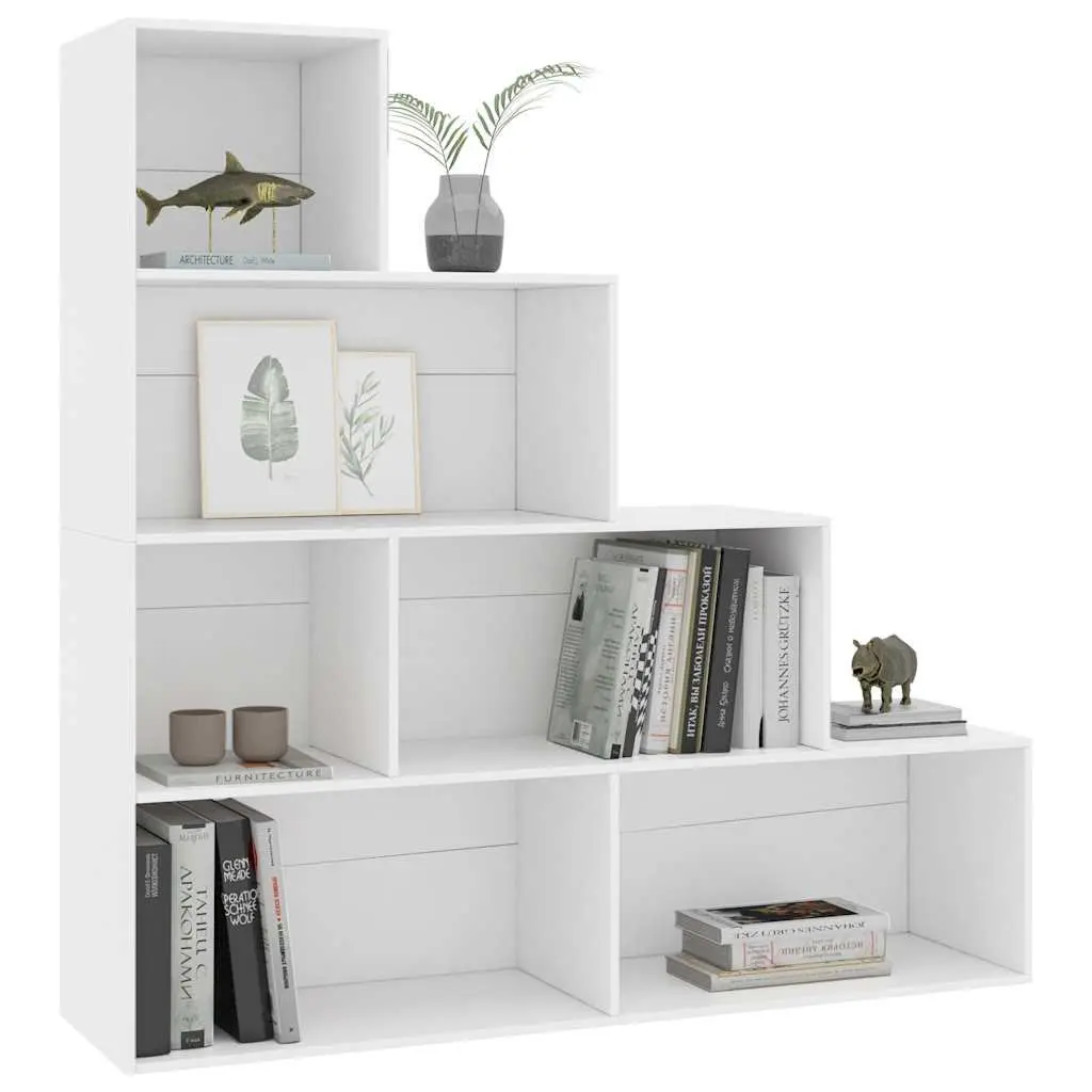 White 6-Shelf Book Cabinet Room Divider