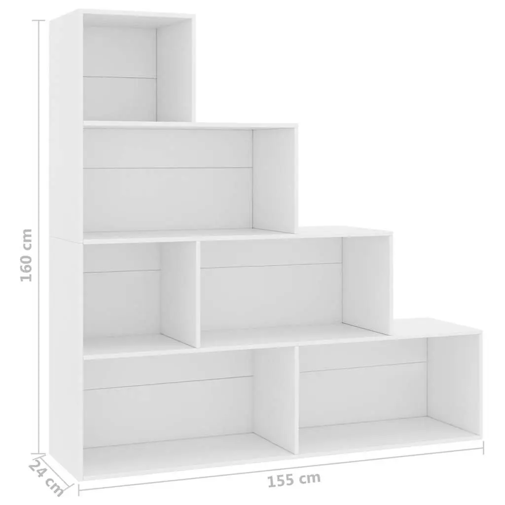 White 6-Shelf Book Cabinet Room Divider