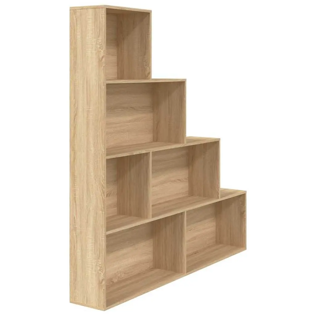 Book Cabinet with 6 Open Shelves in Sonoma Oak
