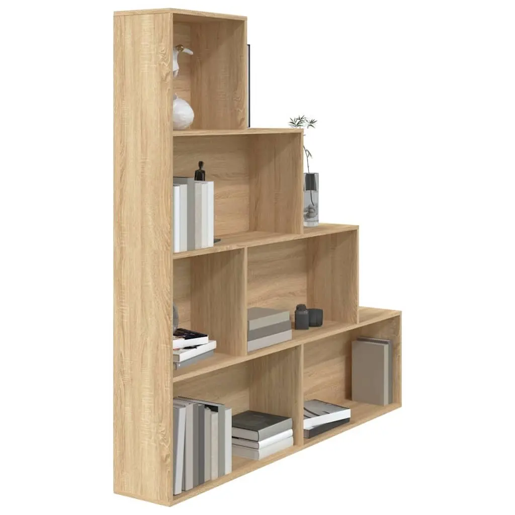 Book Cabinet with 6 Open Shelves in Sonoma Oak