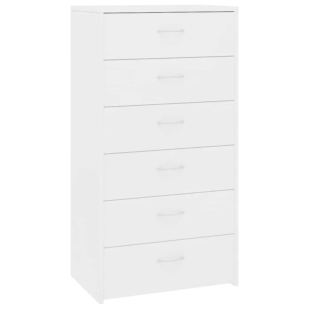 White Sideboard Cabinet with 6 Drawers