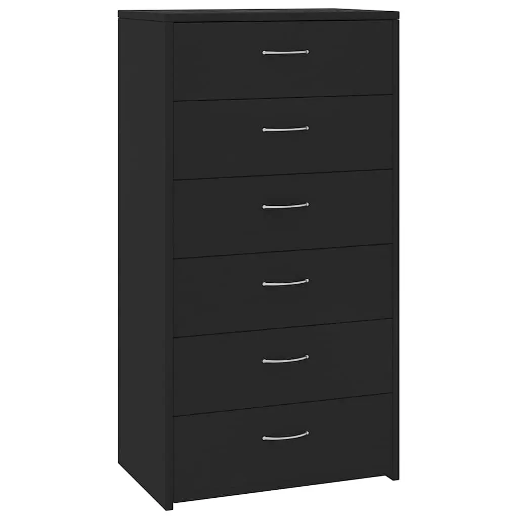 Sideboard Cabinet with 6 Drawers in Black