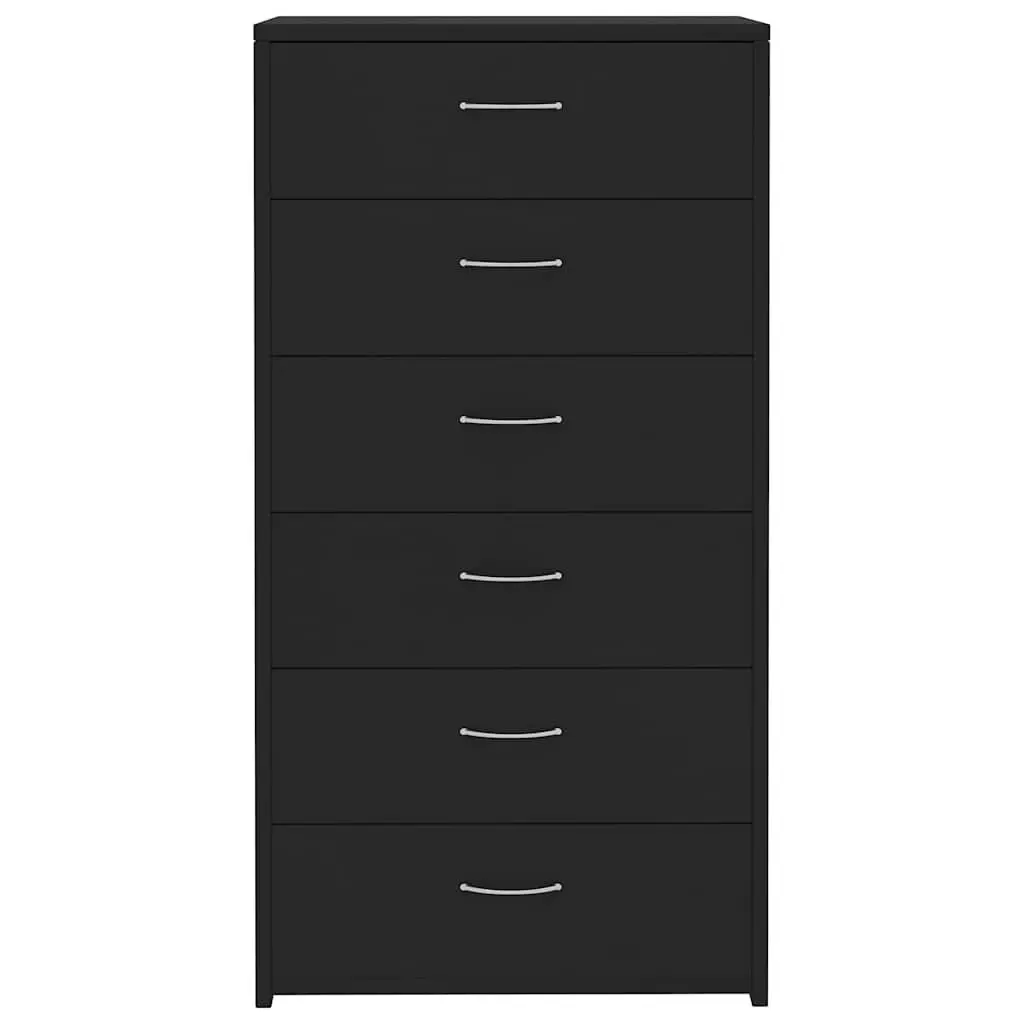 Sideboard Cabinet with 6 Drawers in Black