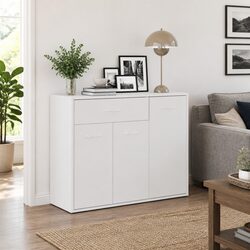 Sturdy White Sideboard 88x30x70 cm Storage Cabinet
